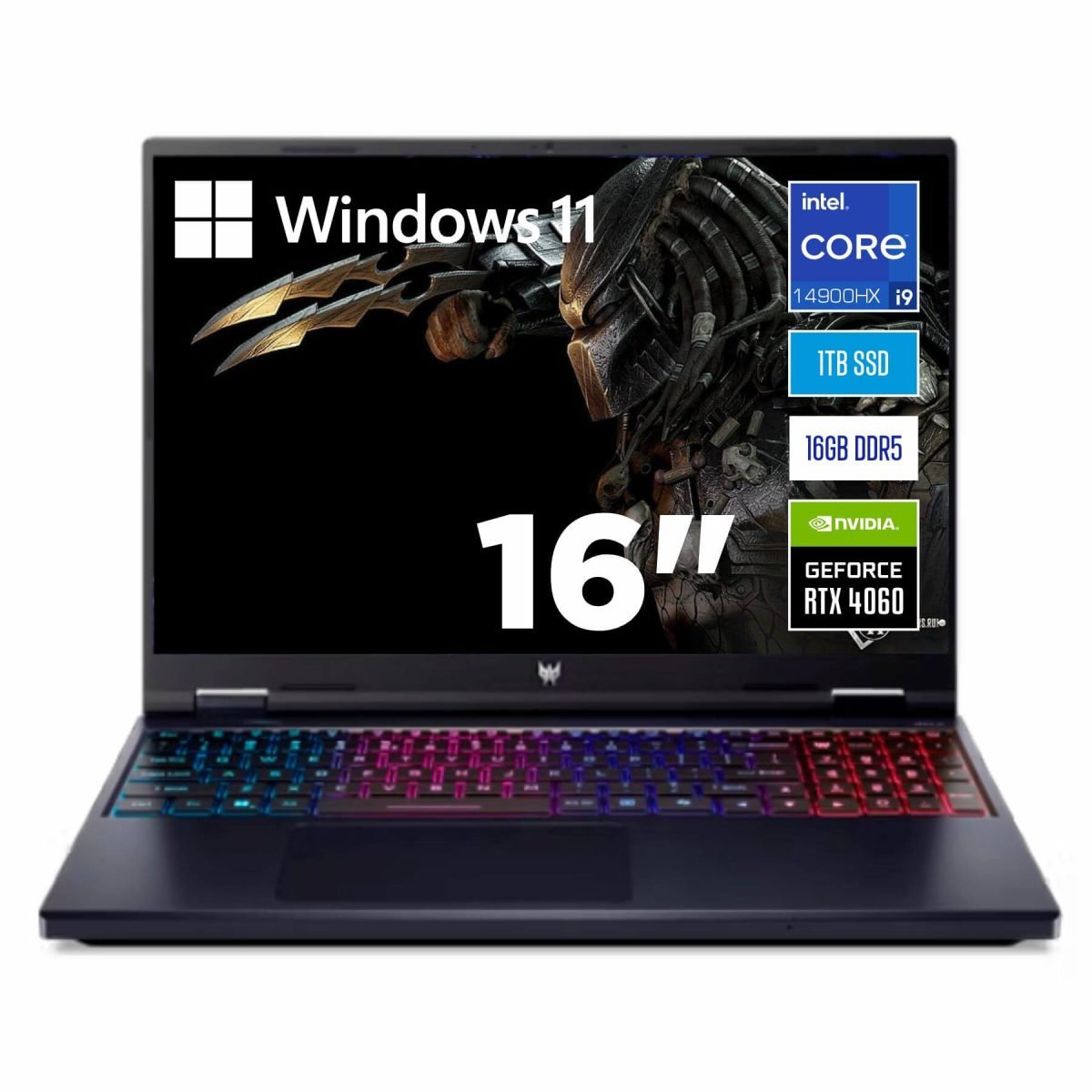 Portátil Acer Predator Helios Neo 16 Core i9-14900HX RTX 4060 16GB 1TB
