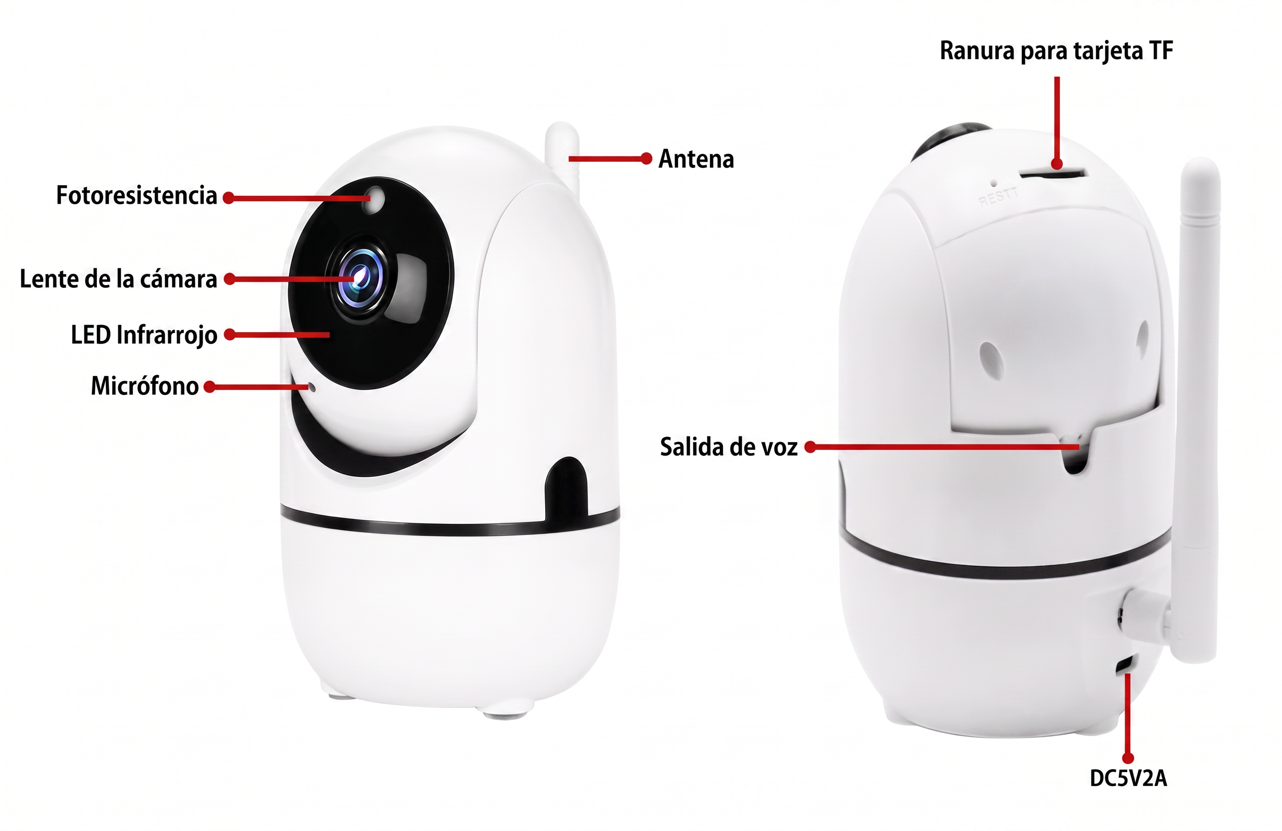 Cámara de Seguridad Inteligente WiFi 360° - Full HD 1080p