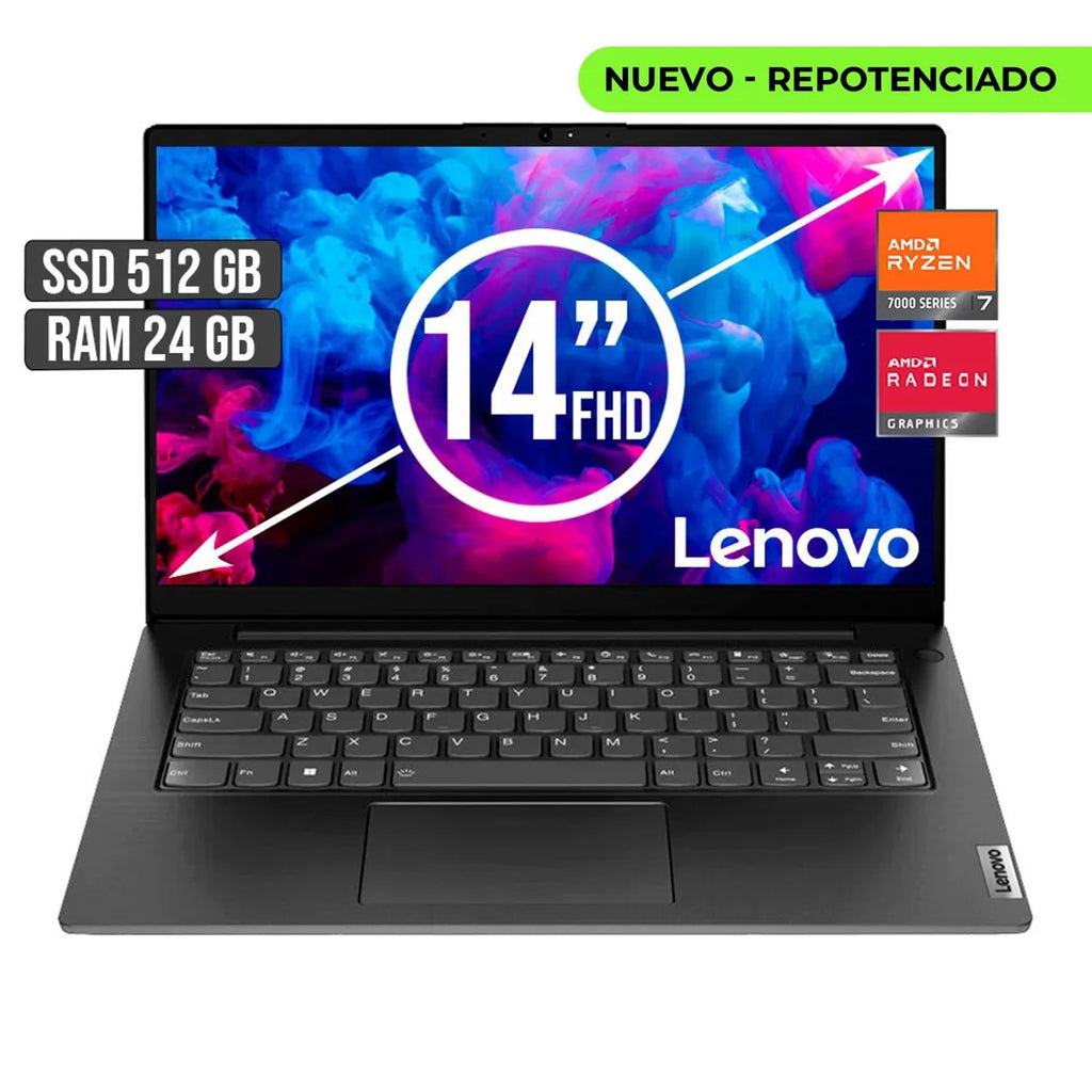 Portátil Lenovo V14 14" FHD AMD Ryzen 7 7730U RAM 24GB 512GB SSD Gris