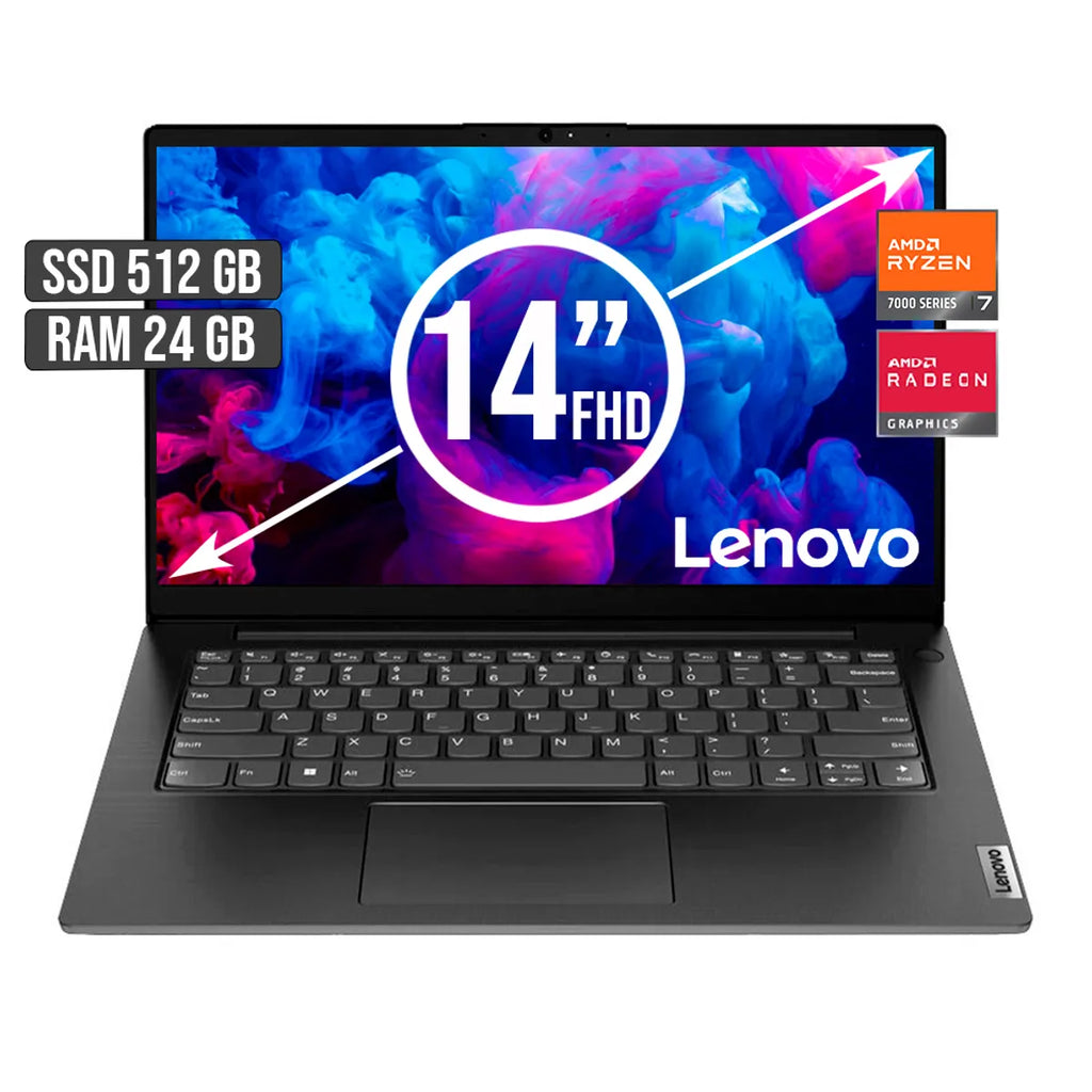 Portátil Lenovo V14 14" FHD AMD Ryzen 7 7730U RAM 24GB 512GB SSD Gris